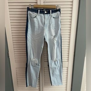 half and half blue jeans